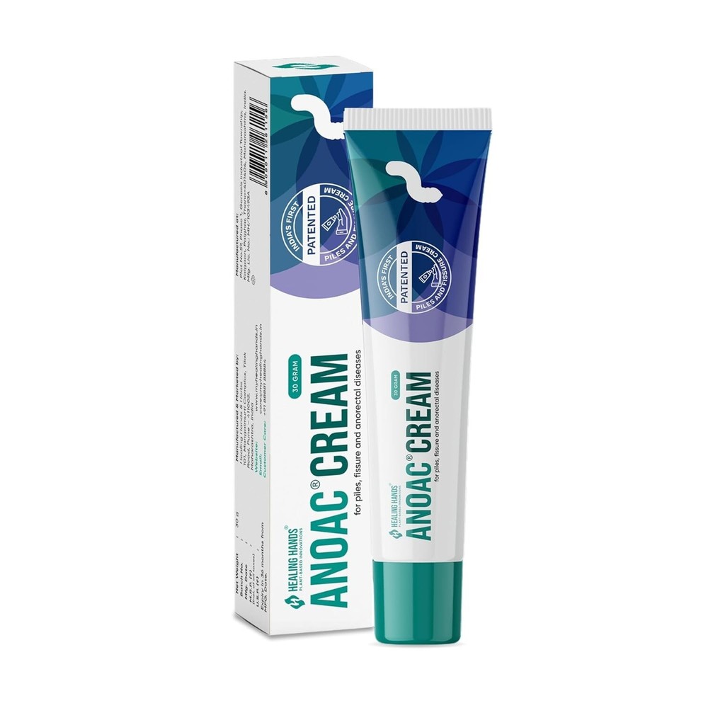 Healing Hands Anoac Herbal & Natural Cream for Piles, Fissures – 30 gm Free Ship