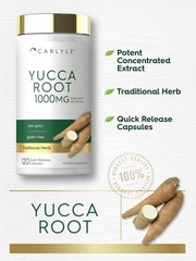 Yucca Root Capsules 1000mg | 120 Count | Non-GMO, Gluten Free | By Carlyle