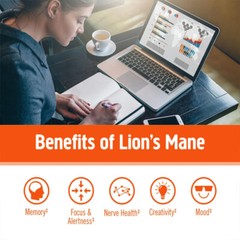 Lion’s Mane Supplement-Brain Booster,Support Focus, Cognition, Memory & Immunity