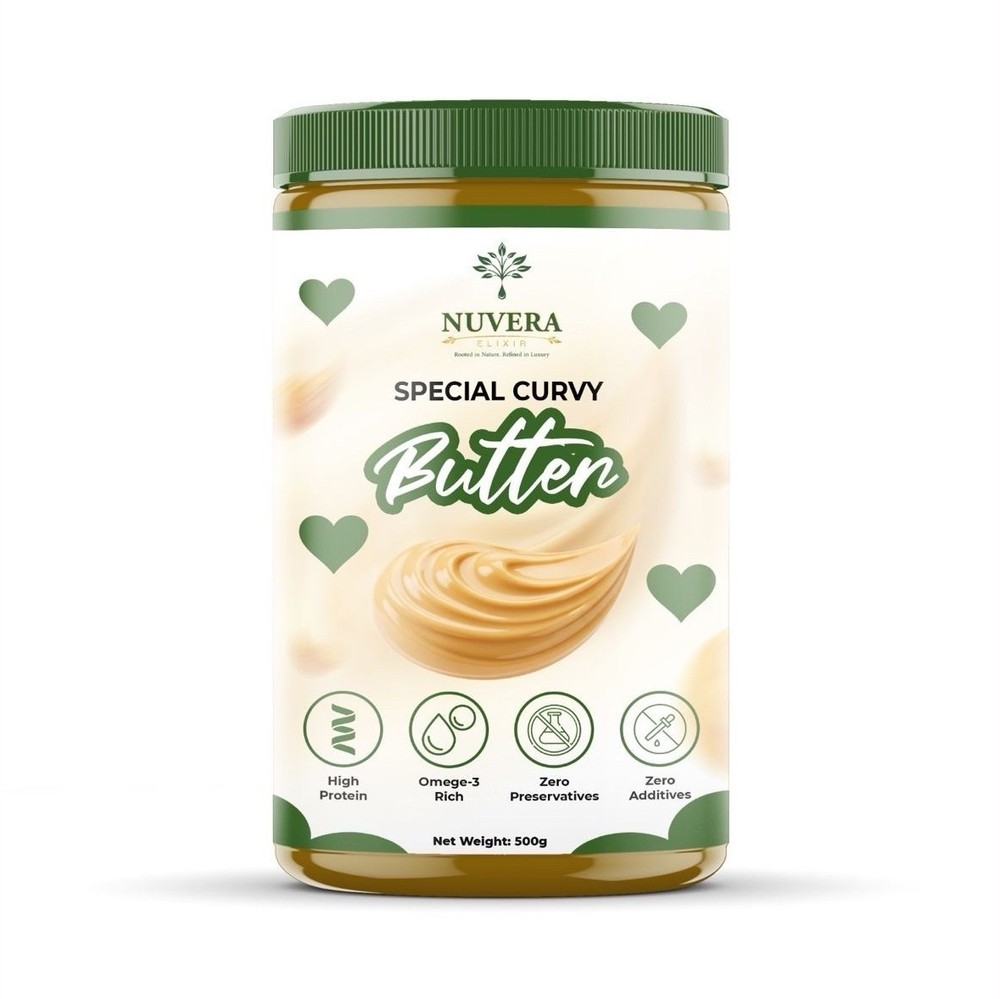 Nuvera Elixir Special Curvy Butter Nut Butter Jar High Protein Omega-3 500g