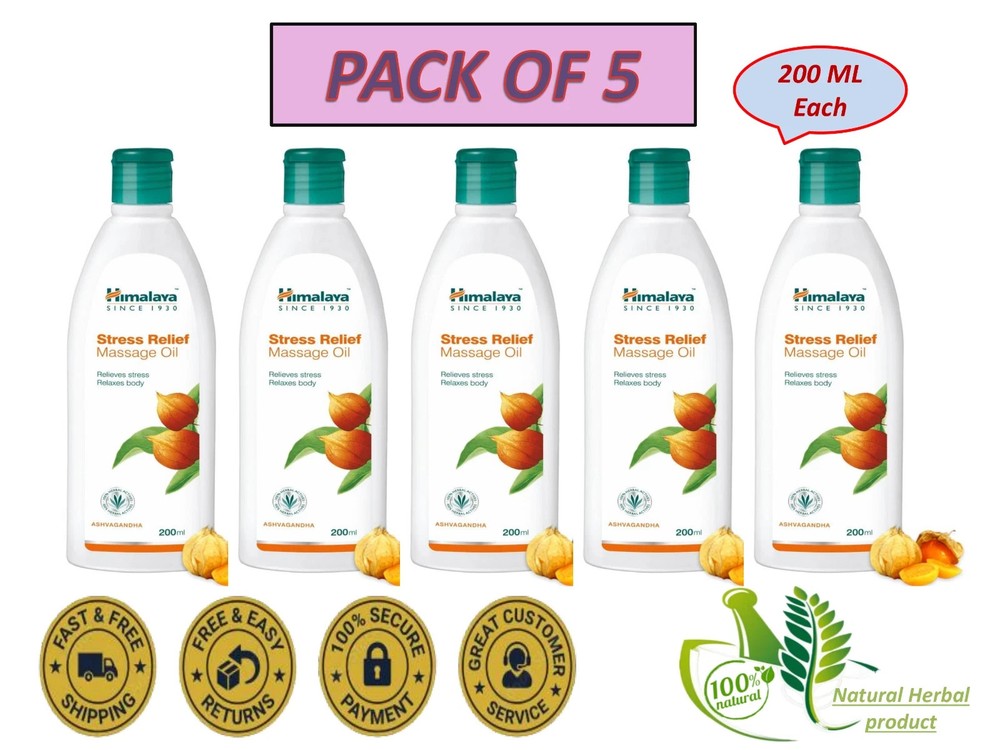 Himalaya Stress Oil (200 ml X 5) Very Fast Free Delivery 100% Ayurvedic Exp-2027