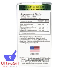 3 BOTTLEs GSL Technology Sugar Balance Diabetic Supplement 90 Tablets (NEW)
