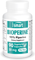 Supersmart Bioperine 30Mg per Day (95% Piperine) – Black Pepper Extract – Curcum