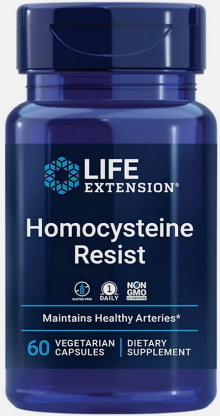 HOMOCYSTEINE RESIST HEART BRAIN VITAMINS B2 B6 B12 60 Vege Caps LIFE EXTENSION