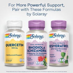 Solaray Rhodiola and Schizandra Supplement, 500 mg | 60 Count