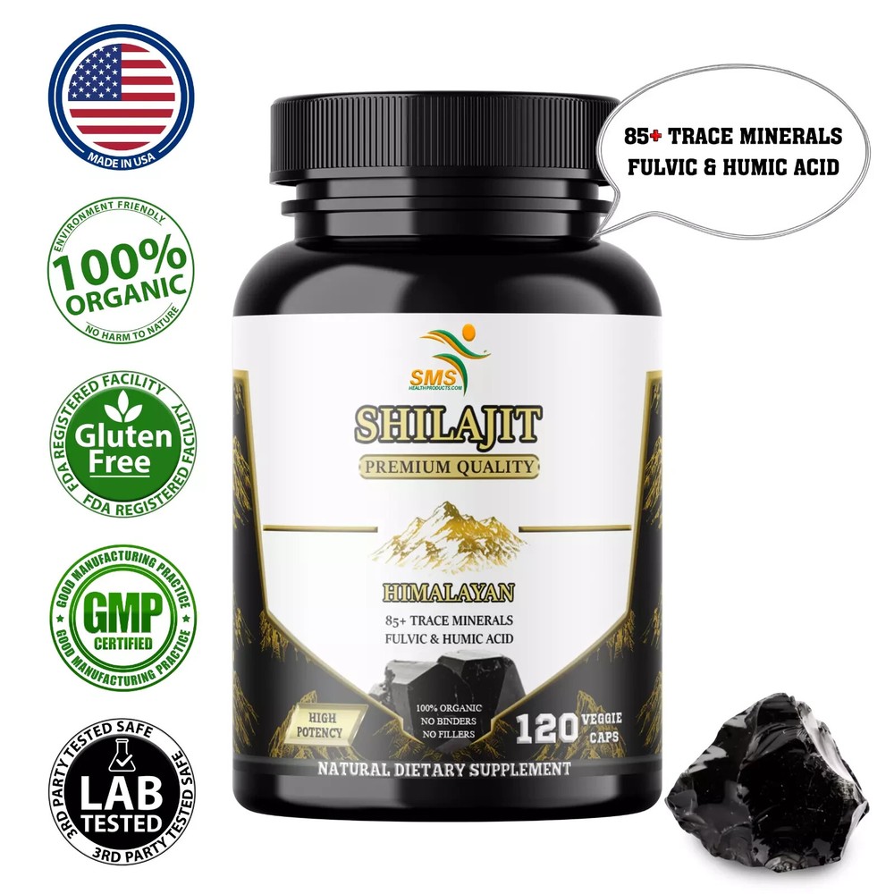 Himalayan Premium Pure Shilajit 120 Caps, IMPROVES VIGOR VITALITY USA