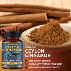 Organic Ceylon Cinnamon Capsules 300mg Potency – Heart Health & Immune