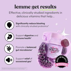 Lemme Debloat – Digestive & Gut Health Gummies with 2 60 Count (Pack of 1)