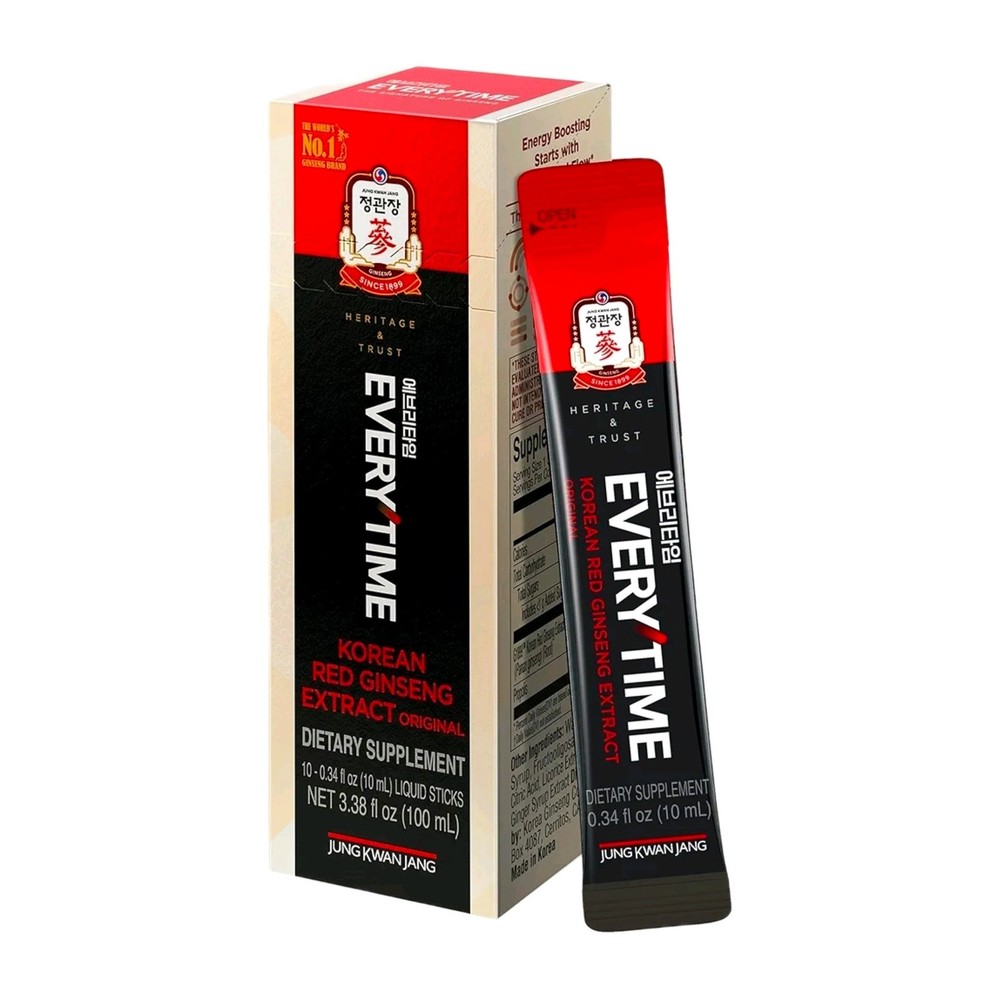 Everytime JUNG KWAN JANG Sealed Korean Red Ginseng Extract 100ml Energy 10 Pack