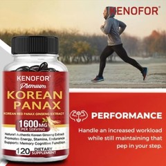 Korean Panax Ginseng Extract 1600 Mg Per Capsule I 120 Vegan Capsules I New