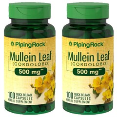 Mullein Leaf 500mg 2X100 Caps Flavonoids, Tannins, Fatty Acids Gordolobo