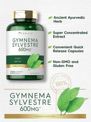 Gymnema Sylvestre Leaf Extract 600mg | 200 Capsules | by Carlyle