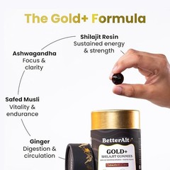 Better Alt Gold+ Shilajit Gummies | with Ashwagandha, Safed Musli,Shilajit Re…