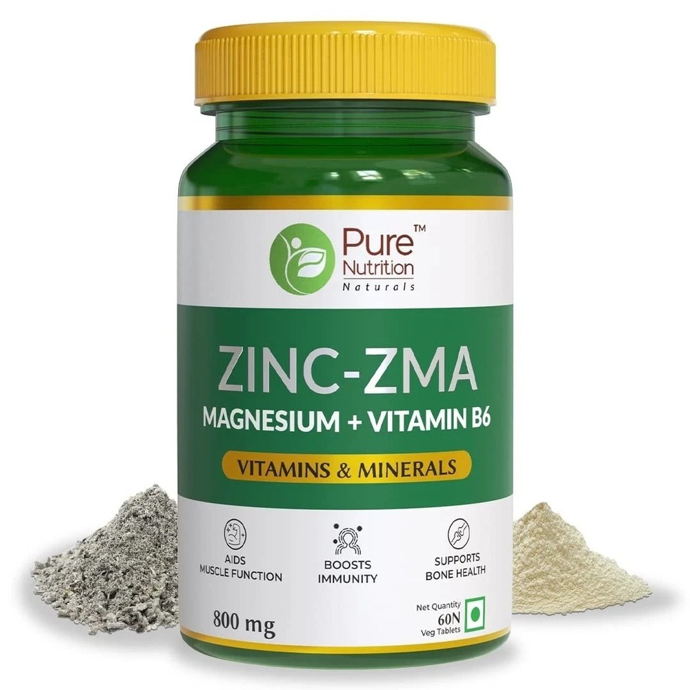 Pure Nutrition Zinc ZMA Magnesium Vitamin B6 Tablets, 60 Tablets g953
