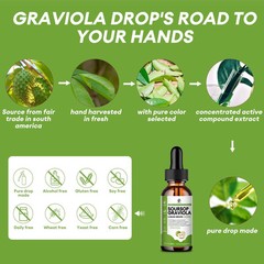 Soursop Graviola Extract Liquid Drops 1800mg Support Regeneration, Immune Boost