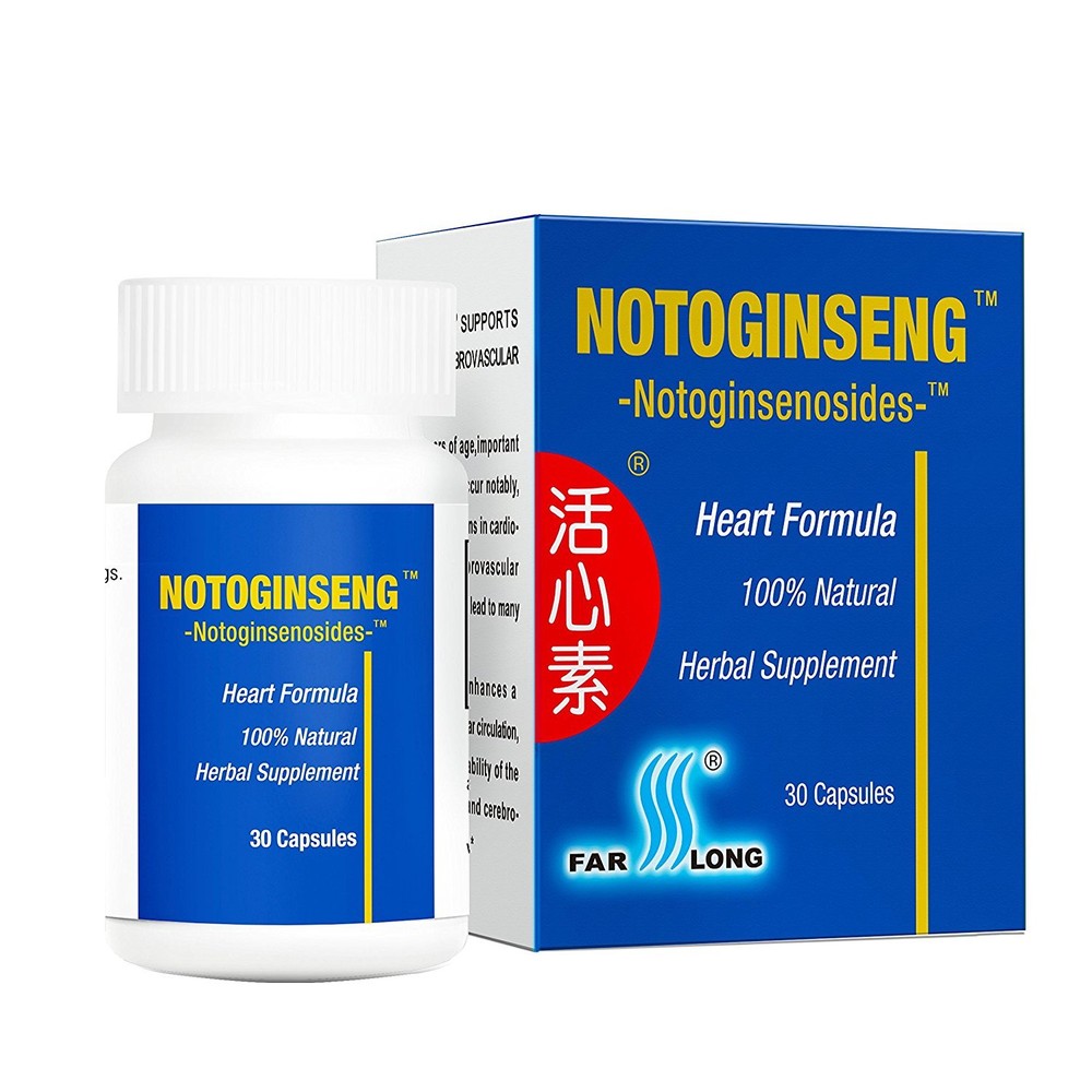 NOTOGINSENG Heart Formula,100% Natural Support Herbal System, 30 Capsules.
