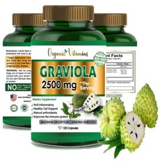 Graviola Extract 2500 mg 240 Capsules, Gluten Free, Soursop, in 2 pack
