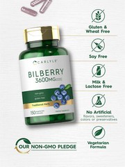 Bilberry Extract Capsules 3600mg | 150 Count | Vegetarian, Non-GMO | by Carlyle