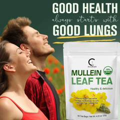 Mullein Leaf Tea for Lungs Cleanse & Immune Support, 100% Natural, Caffeine Free