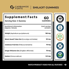 Himalayan Shilajit/Chilajit/Shilajeet Gummies Extremely Potent, Ashwagandha,180N