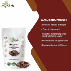 MYHERB Organic Manjistha Powder 227 g – Pack of 1 | Ayurvedic Hair, Face wellnes