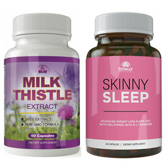Milk Thistle Extract Liver Supplement & Skinny Sleep Support Weight Management
