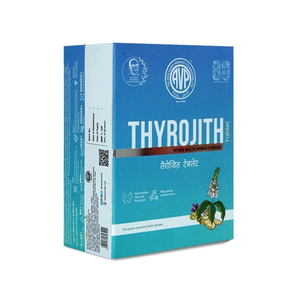 AVP Thyrojith 100 Tablets Ayurvedic Remedy for Thyroid Hormone Imbalance o803