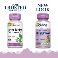Solaray Bitter Melon Fruit Extract 500mg 5% Bitter Principles | 60 VegCaps