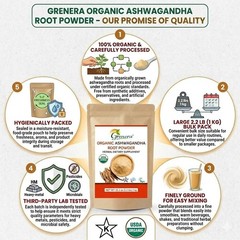 Organic Ashwagandha Root Powder 2.2 lbs | Vegan, Non-GMO, Gluten-Free | Smoothie