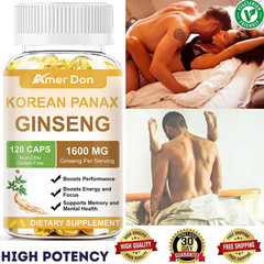 Red Korean Panax Ginseng 1600mg 120 Capsules – Energy/Endurance/Memory/Sex Drive