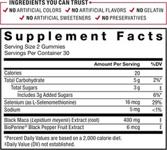 Force Factor Black Maca Gummies, Black Maca Root to Enhance Vitality in Men
