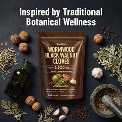Holior 18-in-1 Black Walnut & Wormwood Herbal Blend for 240 Count (Pack of 1)