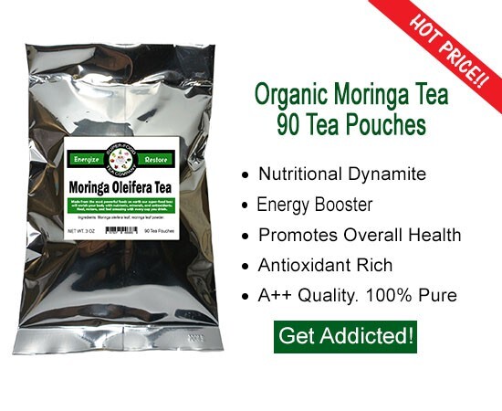 90 Organic Moringa Oleifera Tea Pouches – Nutrients + Energy + Antioxidants