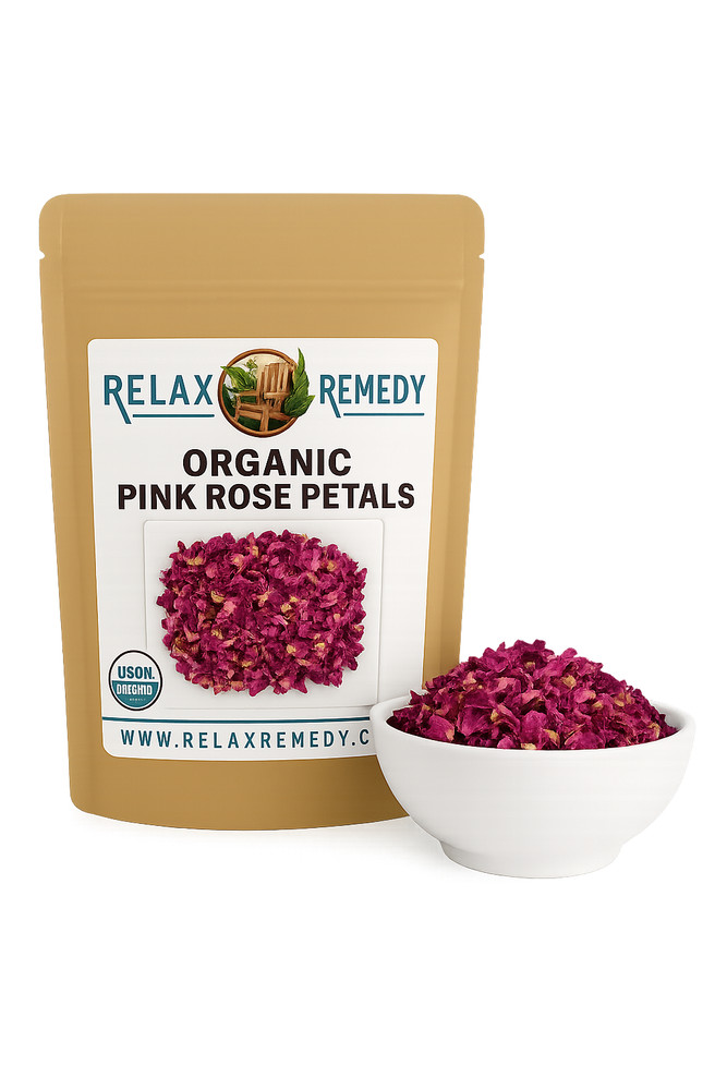 Organic Pink Rose Petals – 100% Pure, Non-GMO Rosa Cantina, Calming & Skin Herb