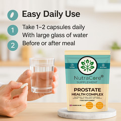 Prostate Health Complex Capsules 650mg(Saw Palmetto, Ginseng, Chamomile)-90Caps