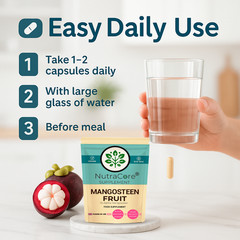 Mangosteen Fruit Capsules 550mg, (1%Alpha-Mangostin)Weight Control-90 capsules