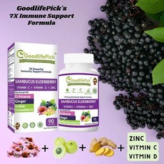 7 in 1 Elderberry with Zinc Echinacea, Vitamin C & D Ginger & Amla 90 Capsules