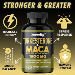 Maca Root Capsules 1500mg, Black Red Yellow Maca Extract, 30 to 120 Capsules
