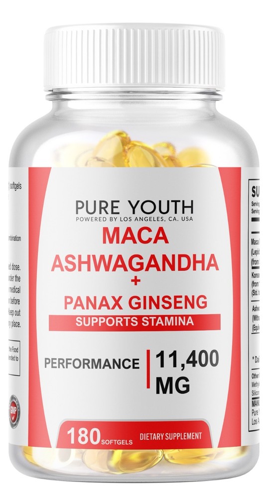 Organic Maca Root 120 Softgels 10000mg Peruvian Maca Extract for Men & Women