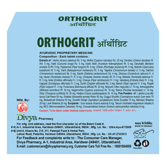 Divya Orthogrit Tablet 60 Tabs | Bone Joint Support | Free Ship | 2027 Exp