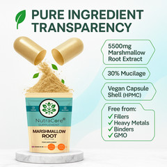 Marshmallow Root Capsules 5500mg(30% Mucilage)-Digestion & UTI Support- 90 Caps