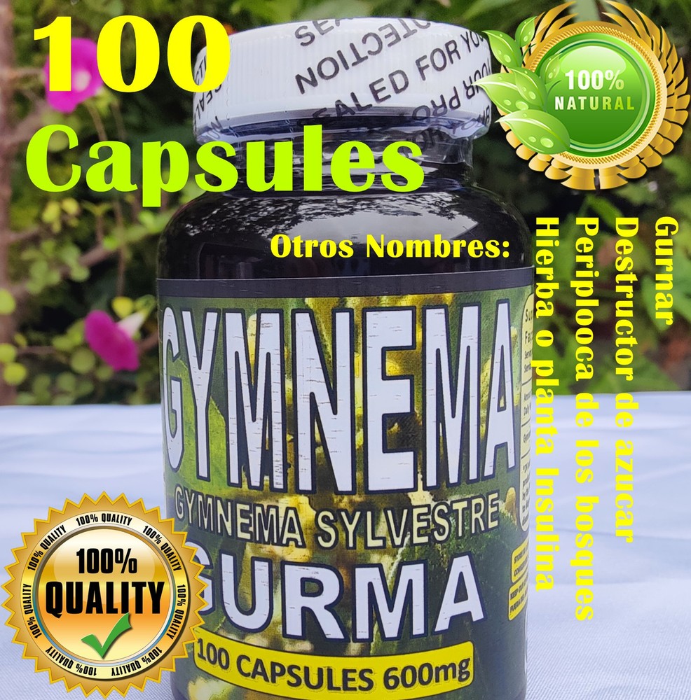 Gymnema (gymnema sylvestre), Hierba o planta insulina, Gurmar 100 Capsules