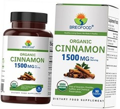 Organic Cinnamon 1500mg, 45 Servings, Vegetarian, Gluten 90 Count (Pack of 1)