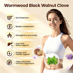 VivoNu Wormwood Black Walnut Cloves–Natural Cleanse & Metabolism, 240 Softgels