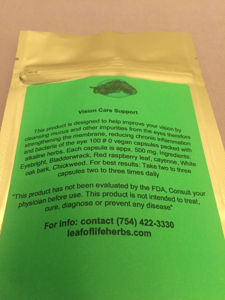 Vision Care Support removes mucus, inflammation and bacteria from the eyes.