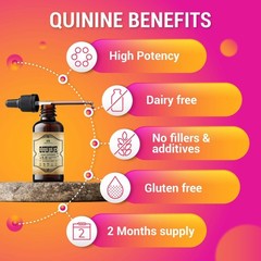 Quinine Liquid Extract 4Fl.oz Leg Cramp Relief & Digestive Health Immune Support