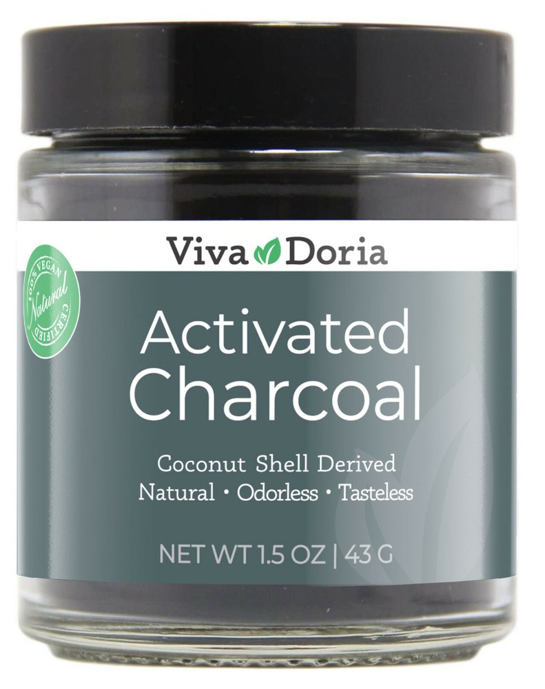 Viva Doria Activated Charcoal Powder, Coconut Shell Derived, Food Grade, 1.5 Oz