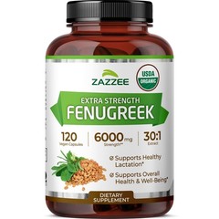 Zazzee USDA Organic Fenugreek 301 Extract, 120 Vegan Capsules, 4 Month Supply…