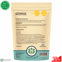 Astragalus Extract Capsules 5500mg-(20% Polysacharides+55mg Saponin)-180Cpausles