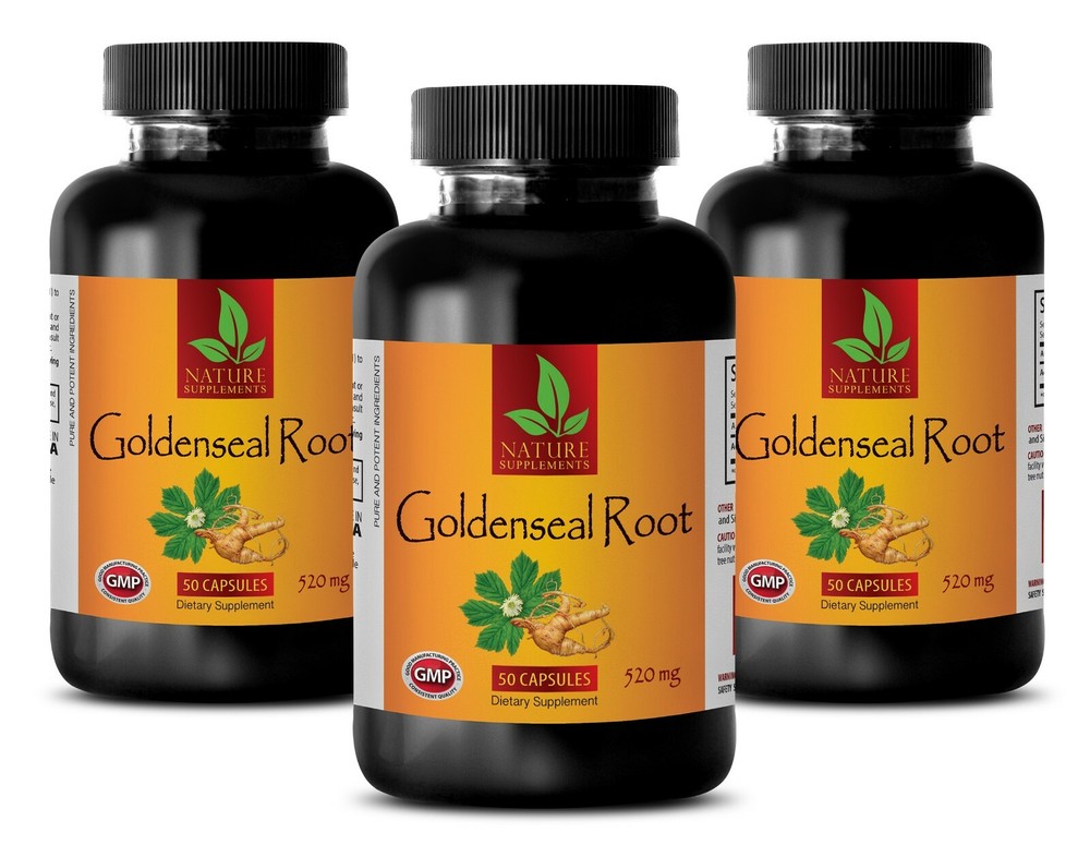 Goldenseal Root – Hydrastis 520mg Total Alkaloids Immune System 3 Bottles 50 Cap